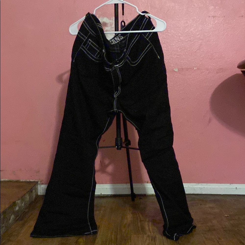 Black Jeans with White Stitching
